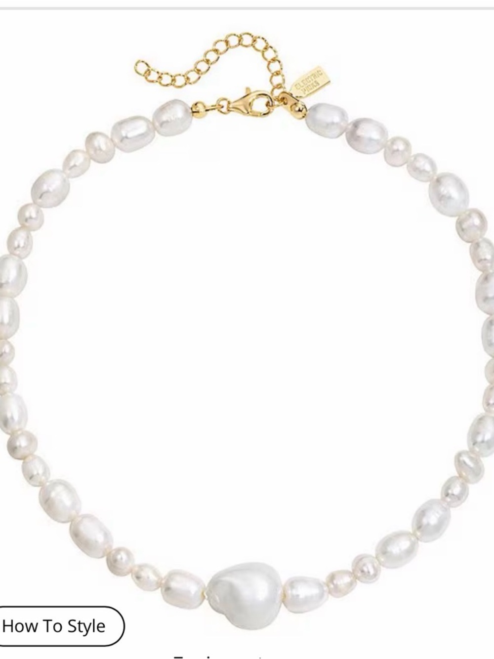 Electric Picks Pearl Bead Necklace - Iridescent Pink/Blue